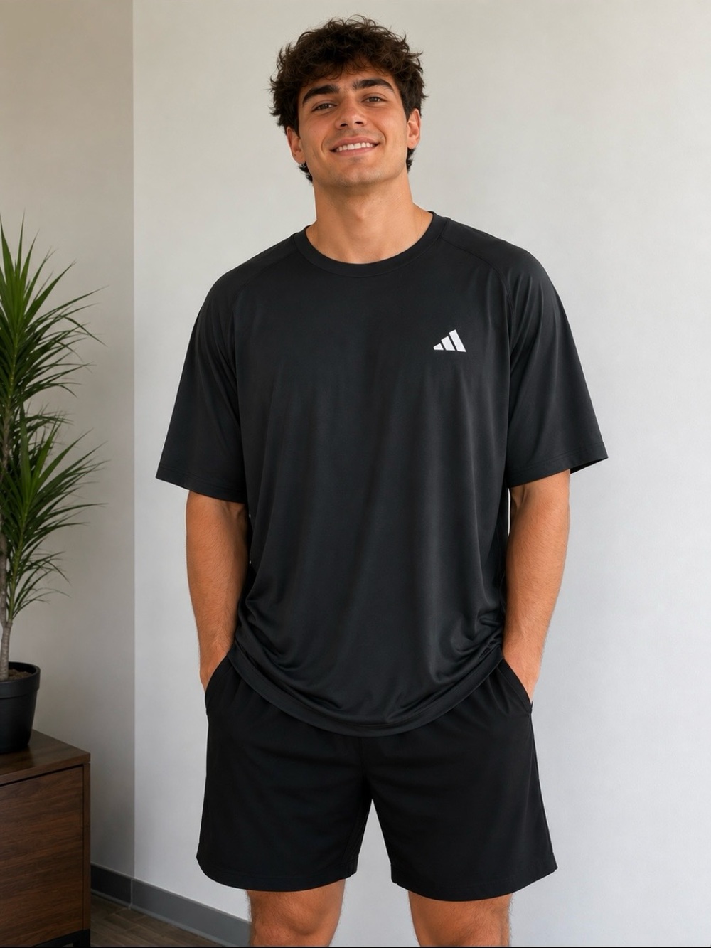 adidas Black Short-Sleeve Athletic Tee